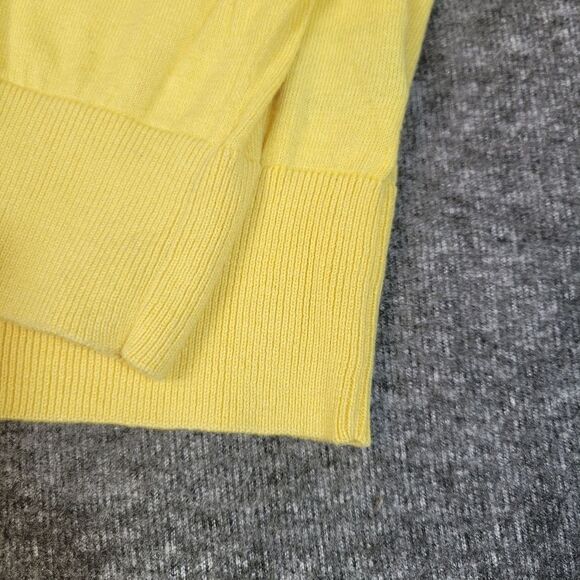 Vtg 90's Polo Ralph Lauren Men's Sweater Size M Yellow Cashmere V-Neck Pony Less - Picture 4 of 8